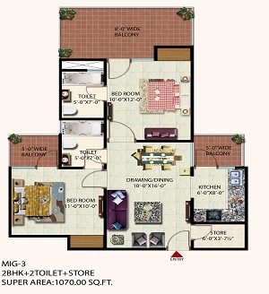 Gaur City North Avenue 2 Floor Plan